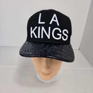 New Era King 3D Embroidered And Synthectic Leather Black Snapback Hat Men